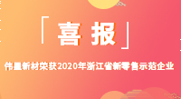 伟星新材荣获2020年“浙江省新零售示范企业”称号